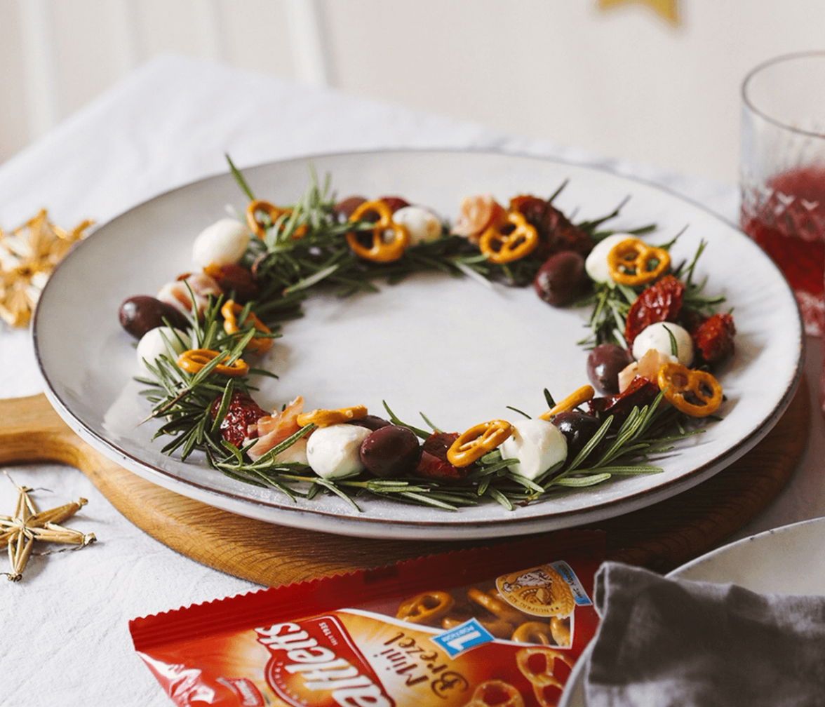 Tapas-Kranz mit Mini Brezeln