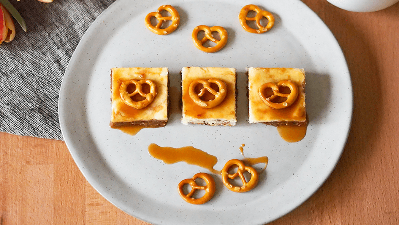 Brezel Cheesecake mit Salzkaramellsauce