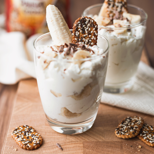 Schoko-Banane-Dessert mit PausenCrackern